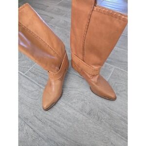 Marc Alpert Rebel Tan Camel Leather Western Rodeo Boots Womens Size 10 M‎ Riding